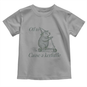 Off To Cause A Kerfuffle Toddler T Shirt Funny Groundhog Scooter Chaos TS11 Sport Gray Print Your Wear