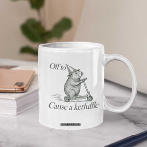 Off To Cause A Kerfuffle Coffee Mug Funny Groundhog Scooter Chaos TS11 Print Your Wear