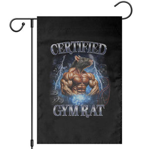 Funny Certified Gym Rat Garden Flag Fitness Bodybuilding Gym Lovers Meme TS11 Black Print Your Wear