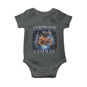 Funny Certified Gym Rat Baby Onesie Fitness Bodybuilding Gym Lovers Meme TS11 Dark Heather Print Your Wear