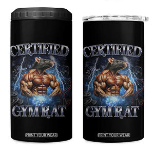 Funny Certified Gym Rat 4 in 1 Can Cooler Tumbler Fitness Bodybuilding Gym Lovers Meme TS11 One Size: 16 oz Black Print Your Wear