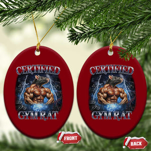 Funny Certified Gym Rat Ceramic Ornament Fitness Bodybuilding Gym Lovers Meme TS11 Print Your Wear