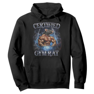 Funny Certified Gym Rat Hoodie Fitness Bodybuilding Gym Lovers Meme TS11 Black Print Your Wear