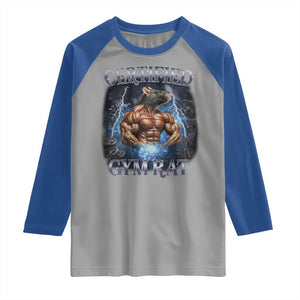 Funny Certified Gym Rat Raglan Shirt Fitness Bodybuilding Gym Lovers Meme TS11 Sport Gray Royal Print Your Wear