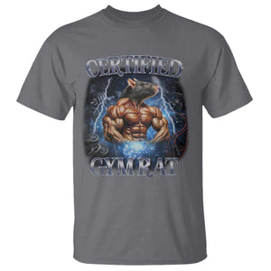 Funny Certified Gym Rat T Shirt Fitness Bodybuilding Gym Lovers Meme TS11 Charcoal Print Your Wear