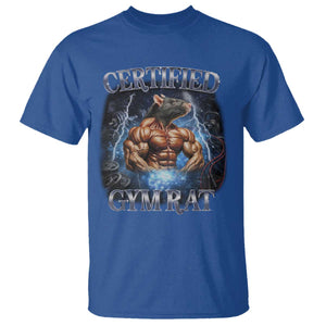 Funny Certified Gym Rat T Shirt Fitness Bodybuilding Gym Lovers Meme TS11 Royal Blue Print Your Wear