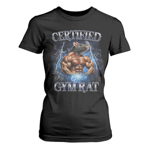 Funny Certified Gym Rat T Shirt For Women Fitness Bodybuilding Gym Lovers Meme TS11 Black Print Your Wear
