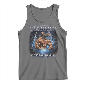 Funny Certified Gym Rat Tank Top Fitness Bodybuilding Gym Lovers Meme TS11 Black Heather Print Your Wear
