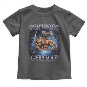 Funny Certified Gym Rat Toddler T Shirt Fitness Bodybuilding Gym Lovers Meme TS11 Dark Heather Print Your Wear