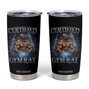 Funny Certified Gym Rat Tumbler Cup Fitness Bodybuilding Gym Lovers Meme TS11 Black Print Your Wear