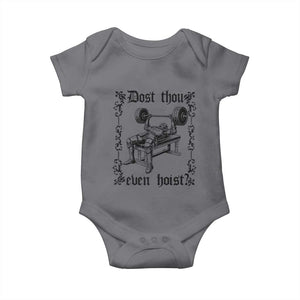 Funny Gym Meme Dost Thou Even Hoist Baby Onesie Medieval Knight Weight Lifting Workout TS11 Charcoal Print Your Wear