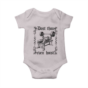 Funny Gym Meme Dost Thou Even Hoist Baby Onesie Medieval Knight Weight Lifting Workout TS11 Ice Gray Print Your Wear