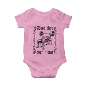 Funny Gym Meme Dost Thou Even Hoist Baby Onesie Medieval Knight Weight Lifting Workout TS11 Light Pink Print Your Wear