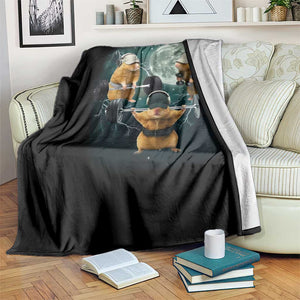 Funny Three Hamster Deadlift Gym Rat Moon Training Weightlifting Meme Throw Blanket TS11 Print Your Wear