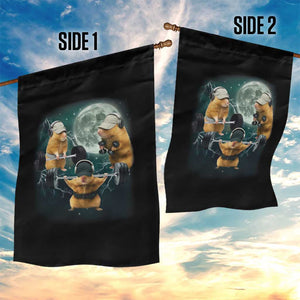 Funny Three Hamster Deadlift Gym Rat Moon Training Weightlifting Meme Garden Flag TS11 Print Your Wear