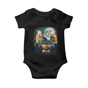Funny Three Hamster Deadlift Gym Rat Moon Training Weightlifting Meme Baby Onesie TS11 Black Print Your Wear