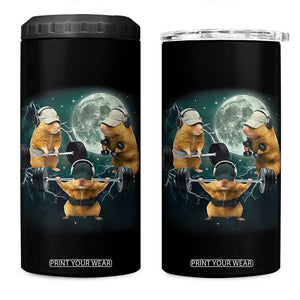 Funny Three Hamster Deadlift Gym Rat Moon Training Weightlifting Meme 4 in 1 Can Cooler Tumbler TS11 One Size: 16 oz Black Print Your Wear