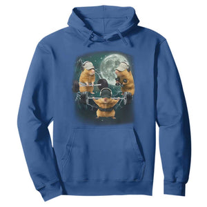 Funny Three Hamster Deadlift Gym Rat Moon Training Weightlifting Meme Hoodie TS11 Royal Blue Print Your Wear