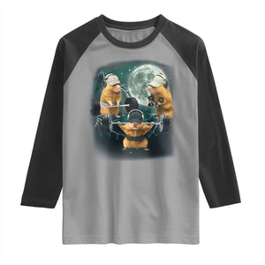 Funny Three Hamster Deadlift Gym Rat Moon Training Weightlifting Meme Raglan Shirt TS11 Sport Gray Black Print Your Wear