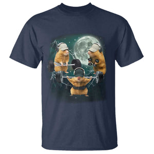 Funny Three Hamster Deadlift Gym Rat Moon Training Weightlifting Meme T Shirt TS11 Navy Print Your Wear