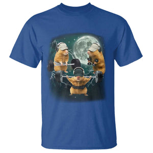 Funny Three Hamster Deadlift Gym Rat Moon Training Weightlifting Meme T Shirt TS11 Royal Blue Print Your Wear