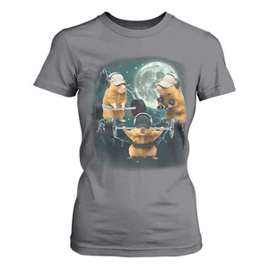 Funny Three Hamster Deadlift Gym Rat Moon Training Weightlifting Meme T Shirt For Women TS11 Charcoal Print Your Wear