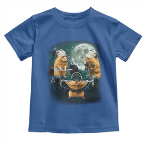 Funny Three Hamster Deadlift Gym Rat Moon Training Weightlifting Meme Toddler T Shirt TS11 Royal Blue Print Your Wear