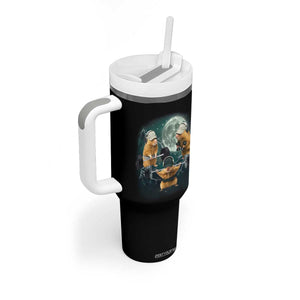 Funny Three Hamster Deadlift Gym Rat Moon Training Weightlifting Meme Tumbler With Handle TS11 Print Your Wear