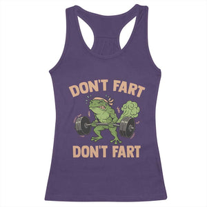 Gym Frog Racerback Tank Top Dont Fart Workout Weights Squat Humor TS11 Purple Print Your Wear