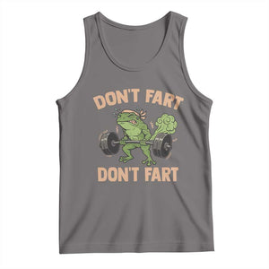 Gym Frog Tank Top Dont Fart Workout Weights Squat Humor TS11 Deep Heather Print Your Wear