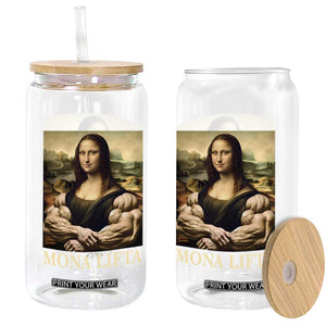 Funny Mona Lifta Muscle Mona Lisa Bodybuilding Fitness Gym Lover Glass Can TS11 Print Your Wear