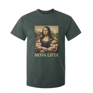 Funny Mona Lifta Muscle Mona Lisa Bodybuilding Fitness Gym Lover T Shirt For Kid TS11 Dark Forest Green Print Your Wear