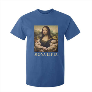 Funny Mona Lifta Muscle Mona Lisa Bodybuilding Fitness Gym Lover T Shirt For Kid TS11 Royal Blue Print Your Wear