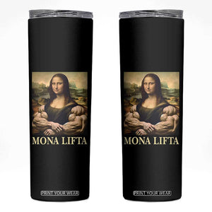 Funny Mona Lifta Muscle Mona Lisa Bodybuilding Fitness Gym Lover Skinny Tumbler TS11 Black Print Your Wear