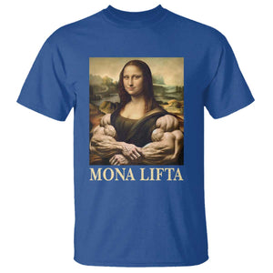 Funny Mona Lifta Muscle Mona Lisa Bodybuilding Fitness Gym Lover T Shirt TS11 Royal Blue Print Your Wear
