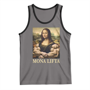 Funny Mona Lifta Muscle Mona Lisa Bodybuilding Fitness Gym Lover Tank Top TS11 Deep Heather Black Print Your Wear