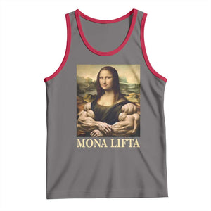 Funny Mona Lifta Muscle Mona Lisa Bodybuilding Fitness Gym Lover Tank Top TS11 Deep Heather Red Print Your Wear
