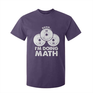 Funny Shhh I Am Doing Math Weightlifting Workout Training T Shirt For Kid TS11 Purple Print Your Wear