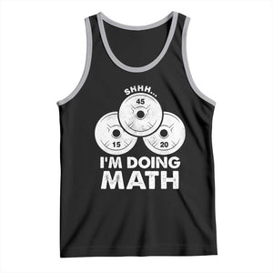 Funny Shhh I Am Doing Math Weightlifting Workout Training Tank Top TS11 Black Athletic Heather Print Your Wear