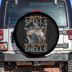 Outta Spells But Not Outta Shells Spare Tire Cover Funny Fantasy Meme TS11 No hole Black Print Your Wear