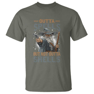 Outta Spells But Not Outta Shells T Shirt Funny Fantasy Meme TS11 Military Green Print Your Wear