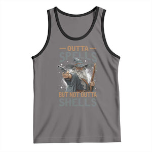 Outta Spells But Not Outta Shells Tank Top Funny Fantasy Meme TS11 Deep Heather Black Print Your Wear
