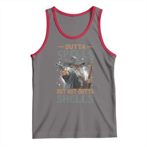Outta Spells But Not Outta Shells Tank Top Funny Fantasy Meme TS11 Deep Heather Red Print Your Wear