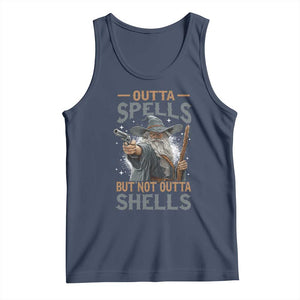 Outta Spells But Not Outta Shells Tank Top Funny Fantasy Meme TS11 Navy Print Your Wear
