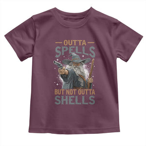 Outta Spells But Not Outta Shells Toddler T Shirt Funny Fantasy Meme TS11 Maroon Print Your Wear