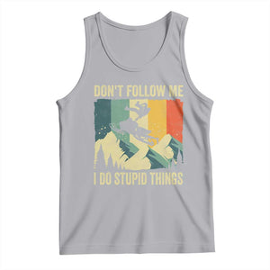Funny Snowmobile Tank Top Don't Follow Me I Do Stupid Things Winter Sport TS11 Athletic Heather Print Your Wear