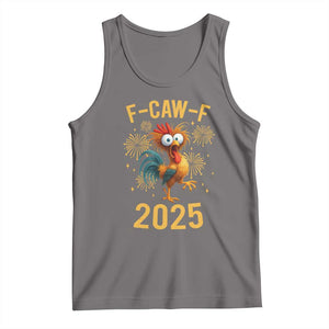 F Caw F 2025 Happy New Year 2026 Tank Top Funny Chicken Rooster TS11 Deep Heather Print Your Wear