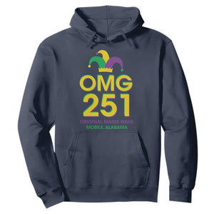 Funny Mardi Gras In Mobile Alabama Hoodie OMG 251 Original Mardi Gras Jester Hat TS11 Navy Print Your Wear