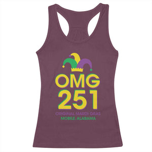 Funny Mardi Gras In Mobile Alabama Racerback Tank Top OMG 251 Original Mardi Gras Jester Hat TS11 Maroon Print Your Wear