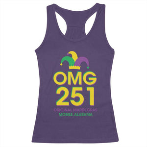 Funny Mardi Gras In Mobile Alabama Racerback Tank Top OMG 251 Original Mardi Gras Jester Hat TS11 Purple Print Your Wear